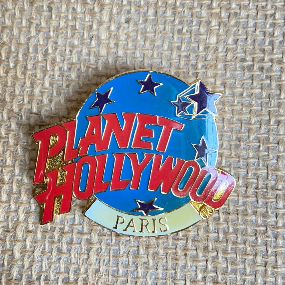 Planet Hollywood Cancun Paris London three pins in enamel over goldtone metal